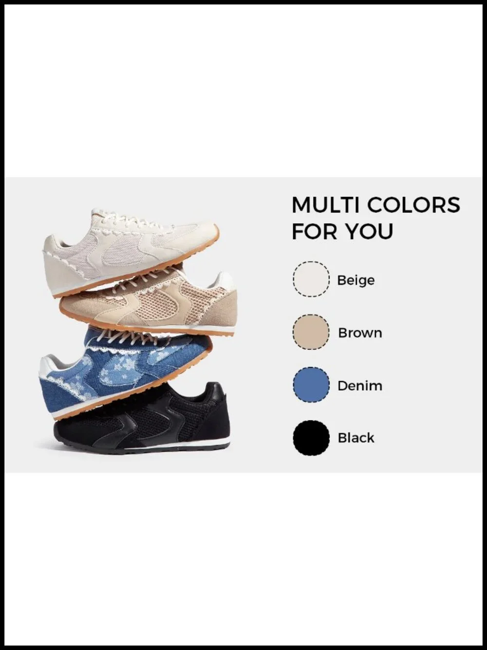Women's Retro Mesh Fashion Sneakers Non Slip Breathable Casual Walking Shoes